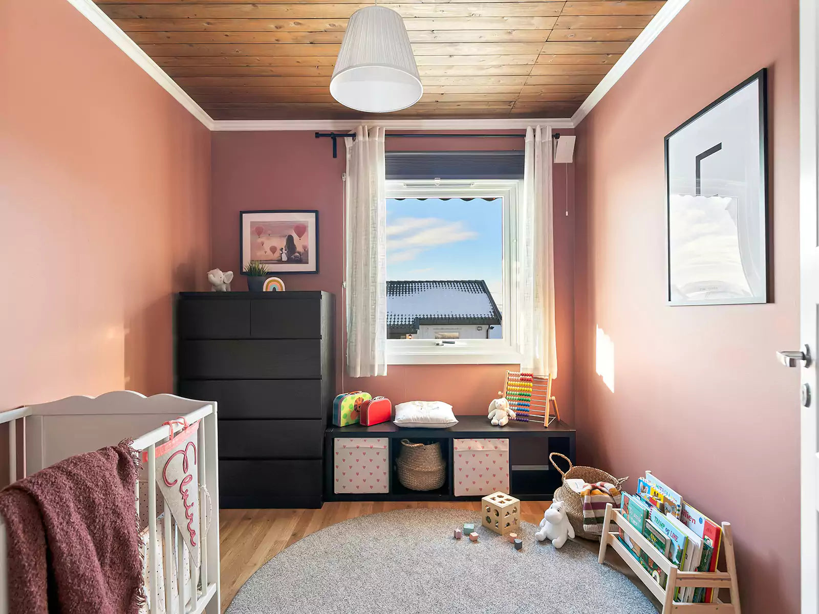 Kids Room with Flush Mount Light