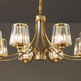 10-Light Modern Luxury Brass Crystal Chandelier Image - 10