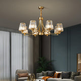 10-Light Modern Luxury Brass Crystal Chandelier Image - 14