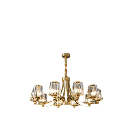 10-Light Modern Luxury Brass Crystal Chandelier Image - 2