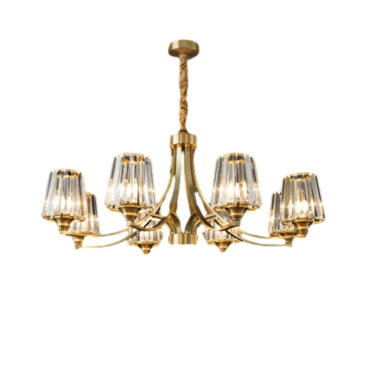 10-Light Modern Luxury Brass Crystal Chandelier Image - 3