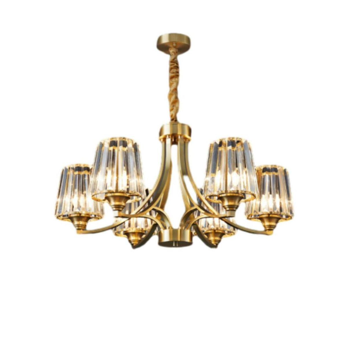 10-Light Modern Luxury Brass Crystal Chandelier Image - 5