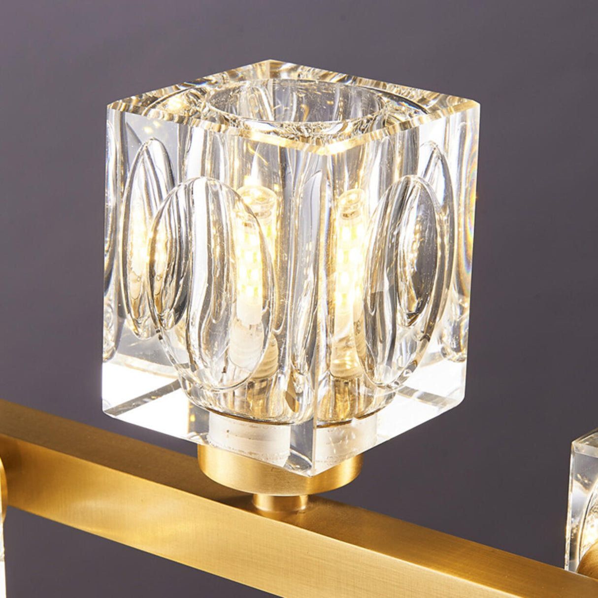 11-Light Luxury Gold and Crystal Square Island Light Image - 10