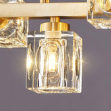 11-Light Luxury Gold and Crystal Square Island Light Image - 11