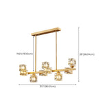 11-Light Luxury Gold and Crystal Square Island Light Image - 14