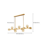 11-Light Luxury Gold and Crystal Square Island Light Image - 15