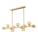 11-Light Luxury Gold and Crystal Square Island Light Image - 5