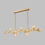 11-Light Luxury Gold and Crystal Square Island Light Image - 8