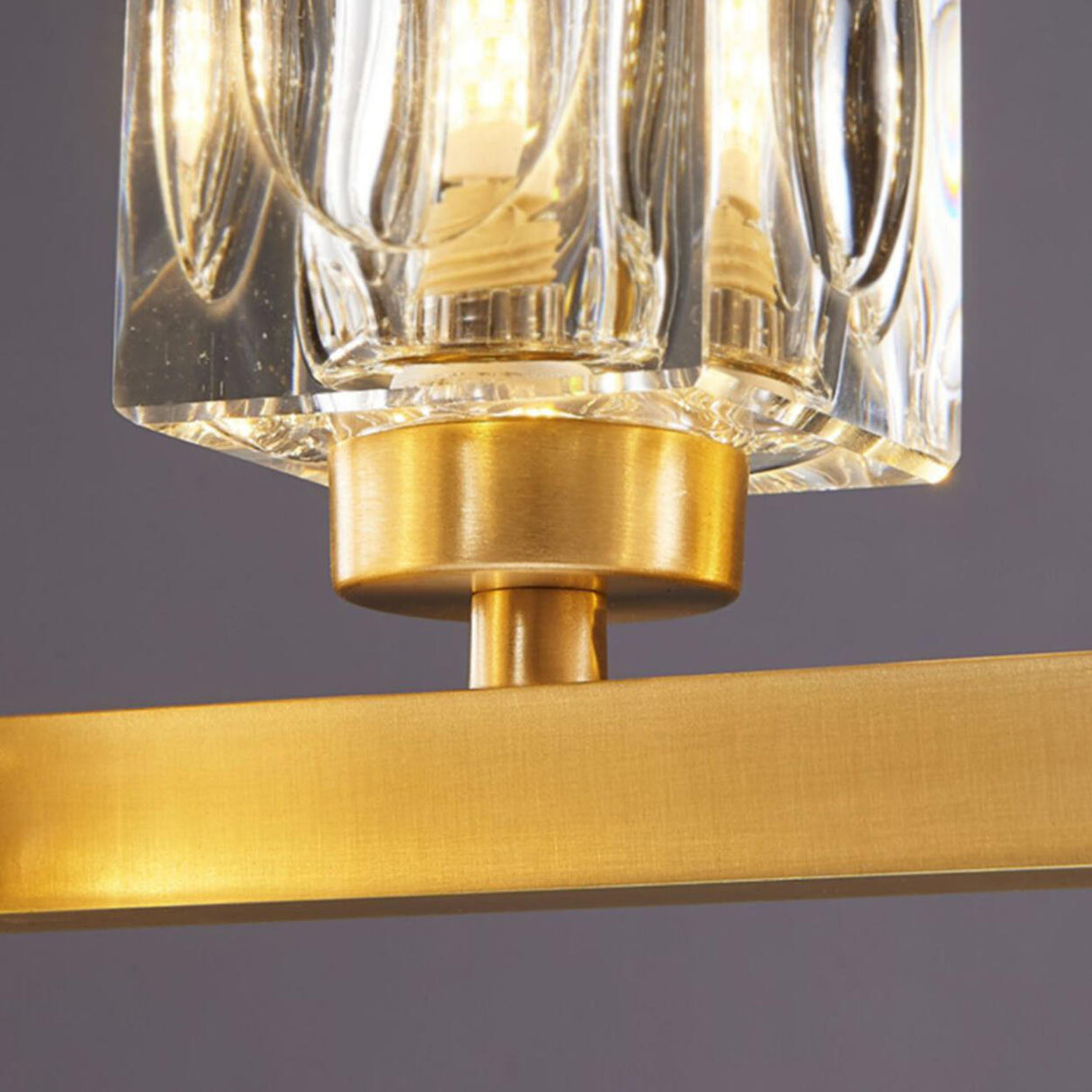 11-Light Luxury Gold and Crystal Square Island Light Image - 9