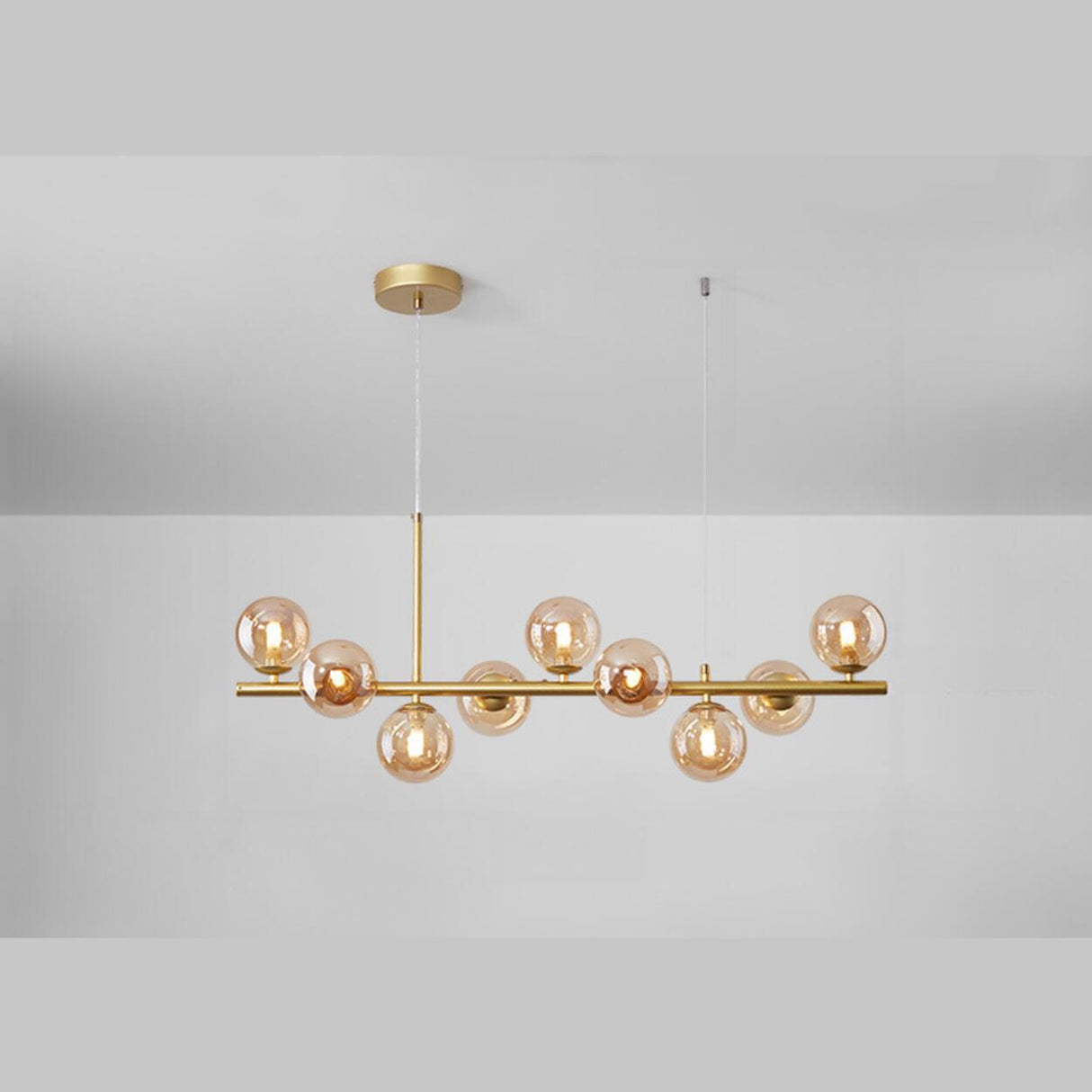 11-Light Modern Gold Globe Island Hanging Light Image - 16