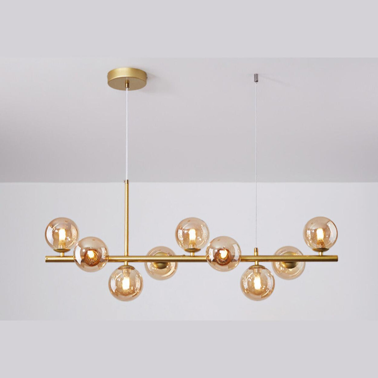 11-Light Modern Gold Globe Island Hanging Light Image - 29