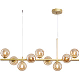 11-Light Modern Gold Globe Island Hanging Light Image - 5