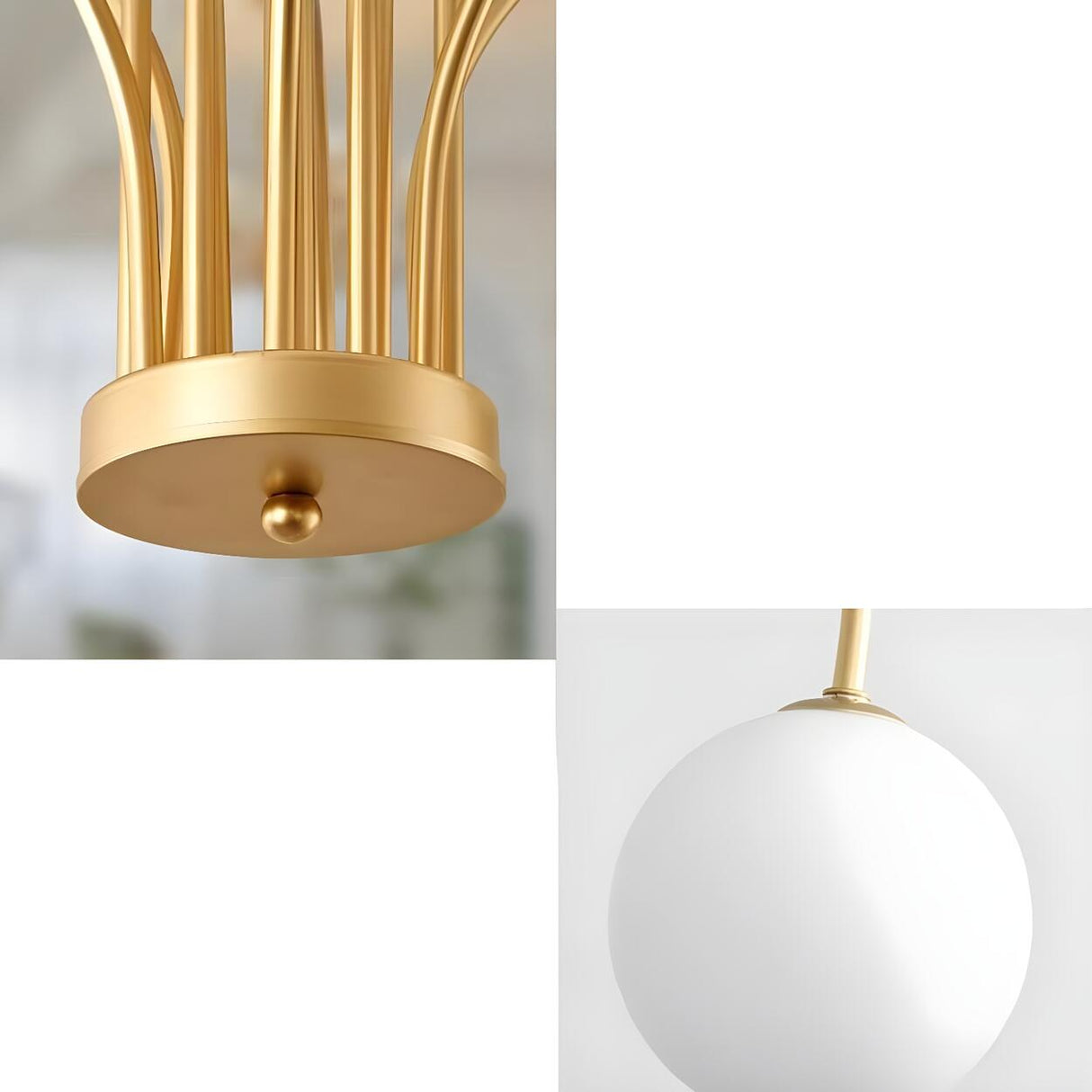 12-Light Modern Gold Globe Bulb Chandelier Light Image - 10