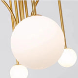 12-Light Modern Gold Globe Bulb Chandelier Light Image - 11