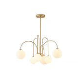 12-Light Modern Gold Globe Bulb Chandelier Light Image - 9