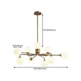 12-Light Modern Gold White Globe Chandelier Image - 13