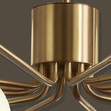 12-Light Modern Gold White Globe Chandelier Image - 8