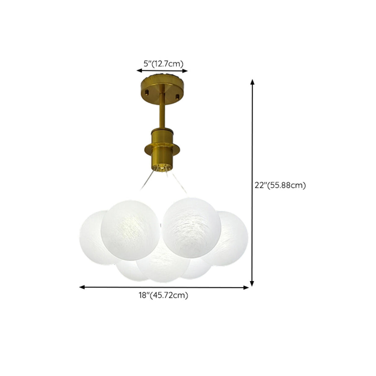 13-Light Modern White Glass Globe Pendant Light 