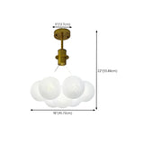 13-Light Modern White Glass Globe Pendant Light #size