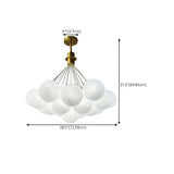 13-Light Modern White Glass Globe Pendant Light Image - 16