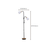 2-Light Adjustable Black Cylinder Metal Floor Lamp #size