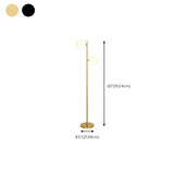 2-Light Adjustable Cone Gold Modern Metal Floor Lamp #size