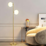 2-Light Adjustable Cone Gold Modern Metal Floor Lamp Image - 6