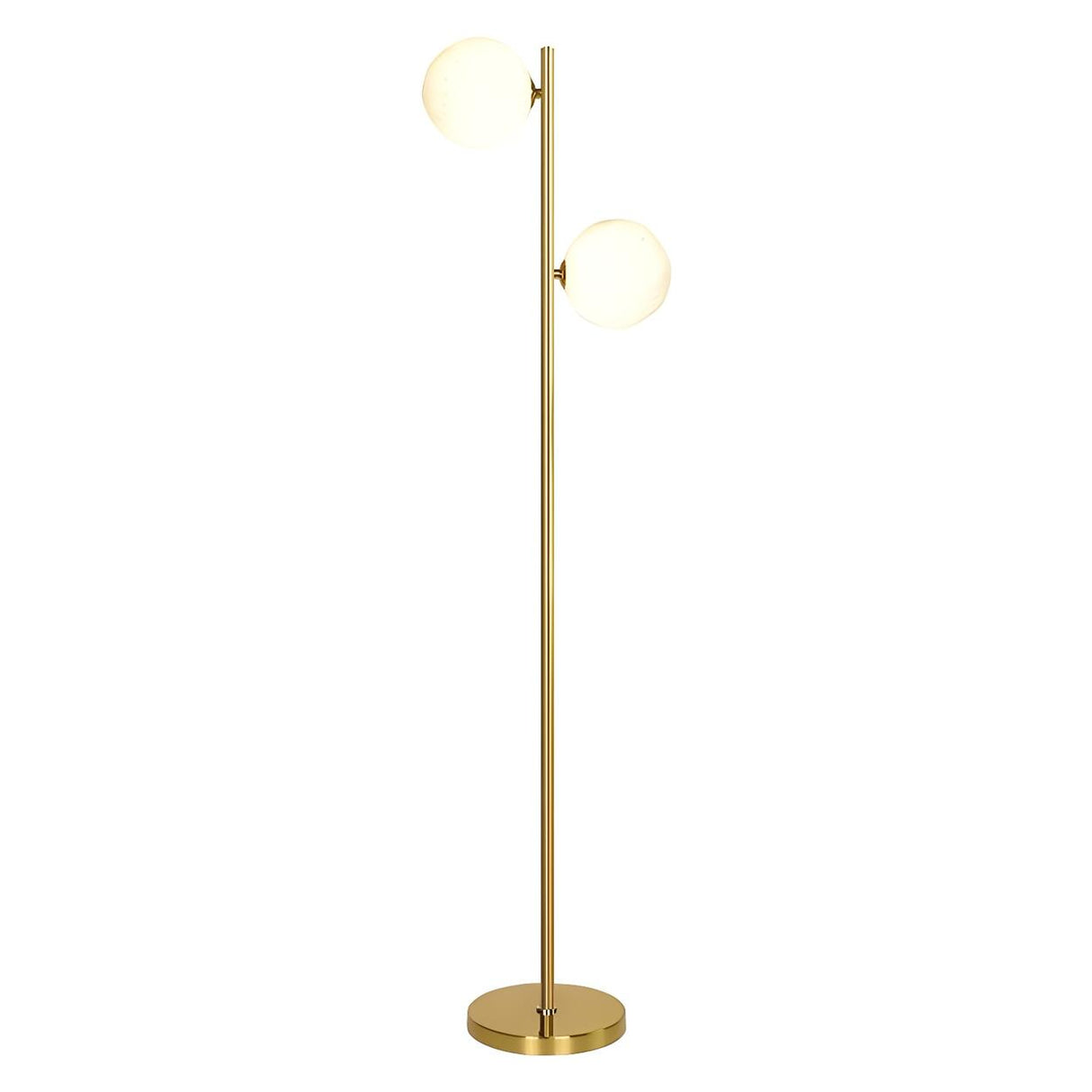 2-Light Adjustable Cone Gold Modern Metal Floor Lamp Image - 8