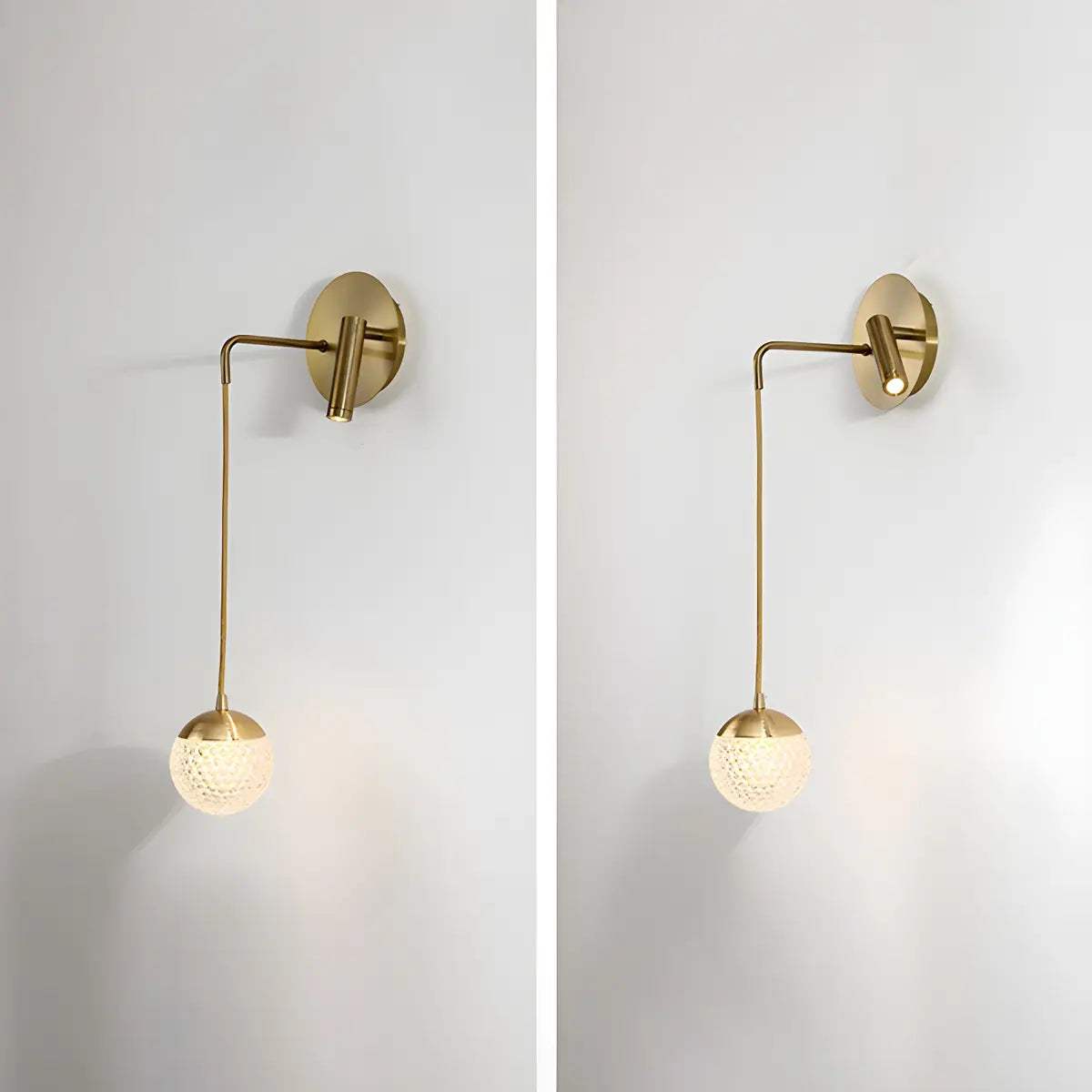 2-Light Adjustable Cylinder Globe Reading Wall Light Image - 8