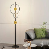 2-Light Artistic Circular Acrylic and Metal Floor Lamp Image - 2