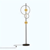 2-Light Artistic Circular Acrylic and Metal Floor Lamp Image - 5