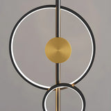 2-Light Artistic Circular Acrylic and Metal Floor Lamp Image - 6