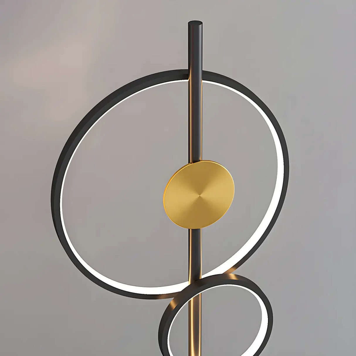 2-Light Artistic Circular Acrylic and Metal Floor Lamp Image - 8