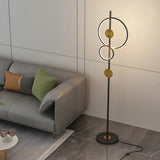 2-Light Artistic Circular Acrylic and Metal Floor Lamp Image - 9