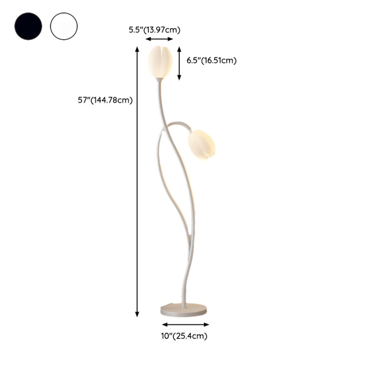 2-Light Bedroom Elegant Tulip Metal Floor Lamp 