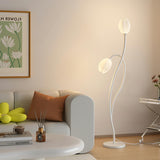 2-Light Bedroom Elegant Tulip Metal Floor Lamp Image - 2