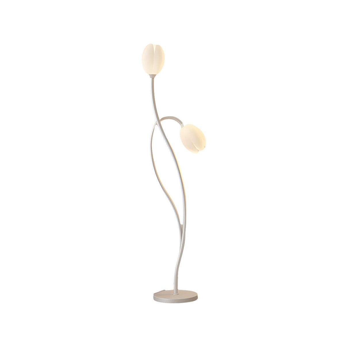 2-Light Bedroom Elegant Tulip Metal Floor Lamp Image - 6