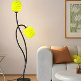 2-Light Bedside Black Tulip-Shaped Metal Floor Lamp Image - 17