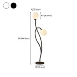 2-Light Bedside Black Tulip-Shaped Metal Floor Lamp Image - 20