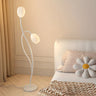 2-Light Bedside Black Tulip-Shaped Metal Floor Lamp Image - 6