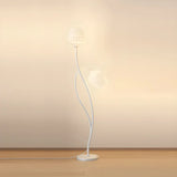 2-Light Bedside Black Tulip-Shaped Metal Floor Lamp Image - 9