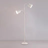 2-Light Black Cone Adjustable Reading Floor Lamp Image - 2