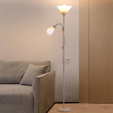 2-Light Black Cone Adjustable Reading Floor Lamp Image - 3