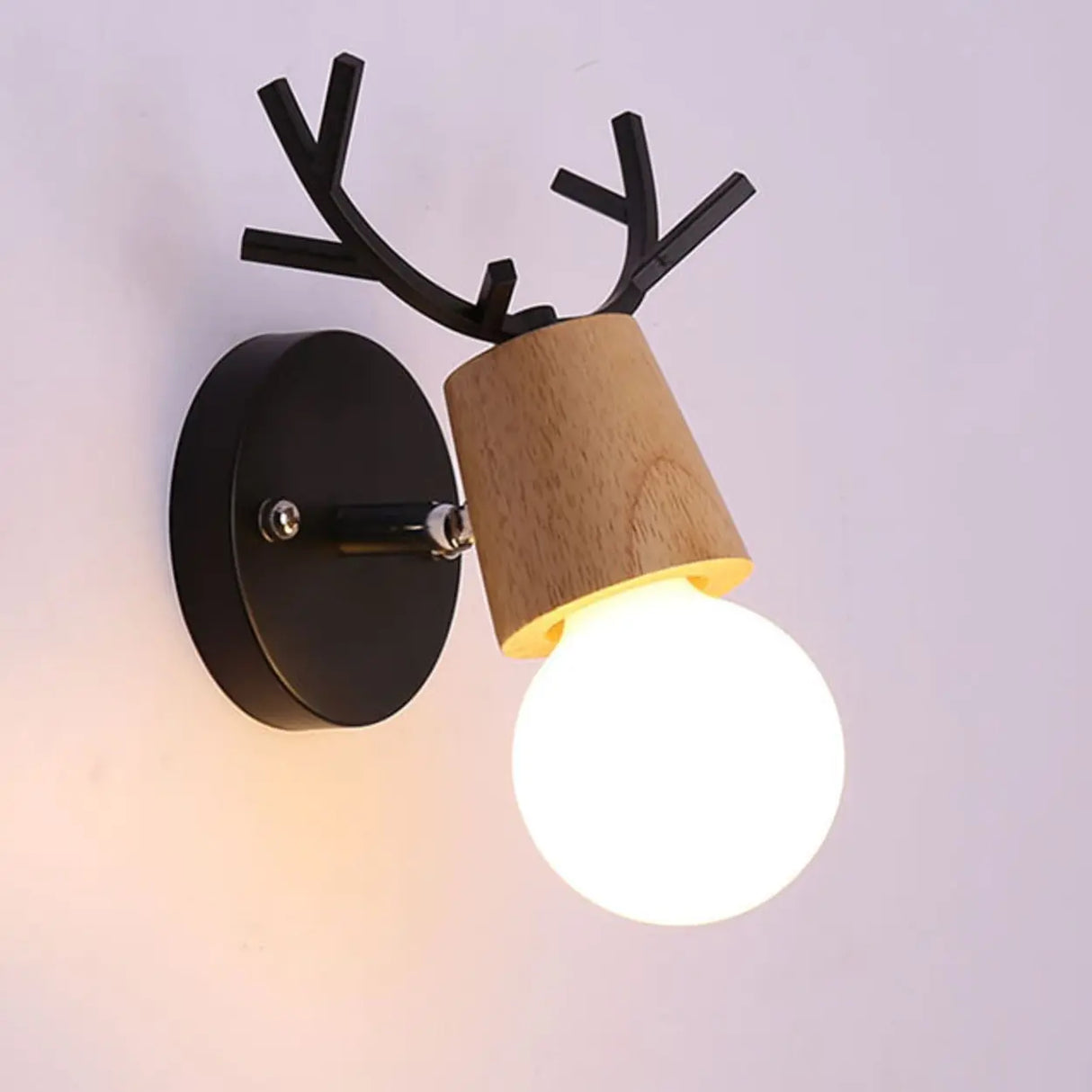 2-Light Black Decorative Antlers Vanity Wall Light Image - 10