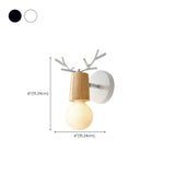 2-Light Black Decorative Antlers Vanity Wall Light #size