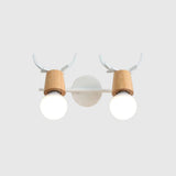 2-Light Black Decorative Antlers Vanity Wall Light Image - 7