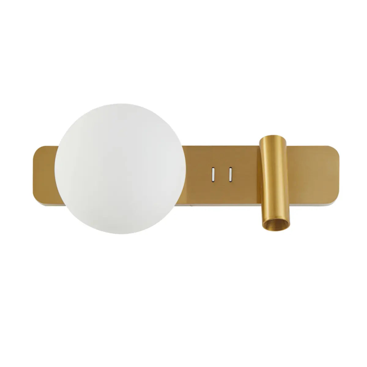 2-Light Brass Cylinder Globe Aluminum Reading Wall Sconce Image - 10