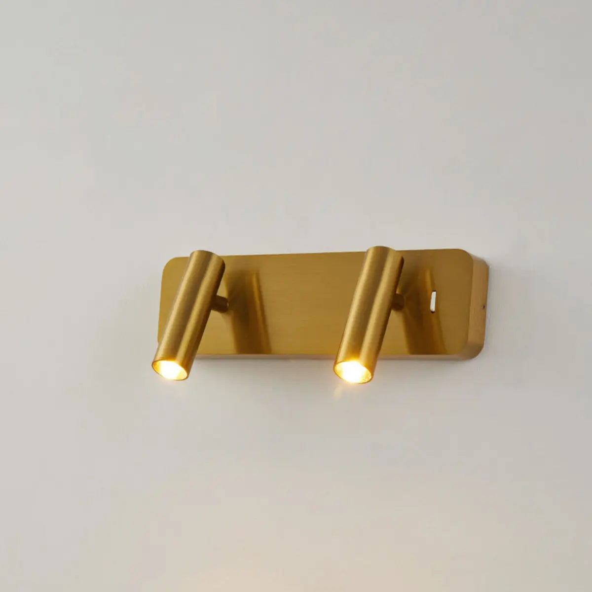 2-Light Brass Cylinder Globe Aluminum Reading Wall Sconce Image - 9