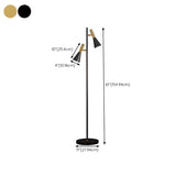 2-Light Cone Modern Gold Floor Lamp with Marble Base #size