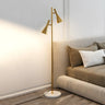 2-Light Cone Modern Gold Floor Lamp with Marble Base Image - 7